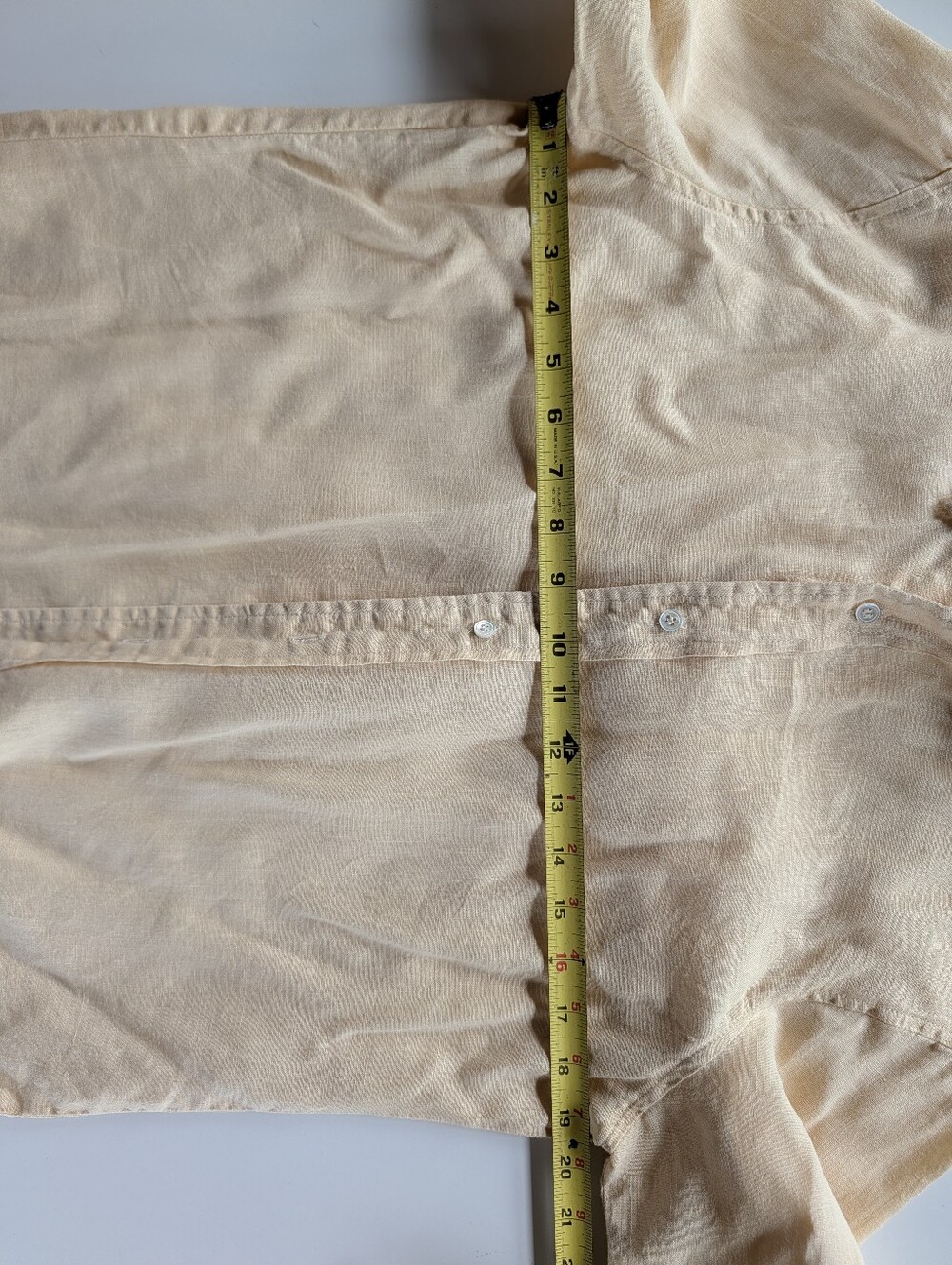 Magic Linen Men's Button Down Long Sleeve Shirt Butter Yellow - Picture 6 of 7